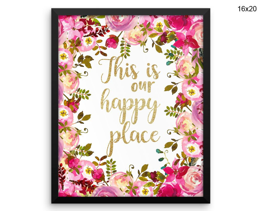 This Is Our Happy Place Print, Beautiful Wall Art with Frame and Canvas options available Decor