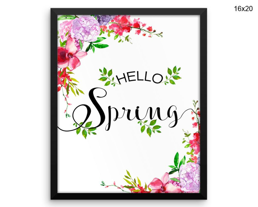 Hello Spring Print, Beautiful Wall Art with Frame and Canvas options available Spring Decor
