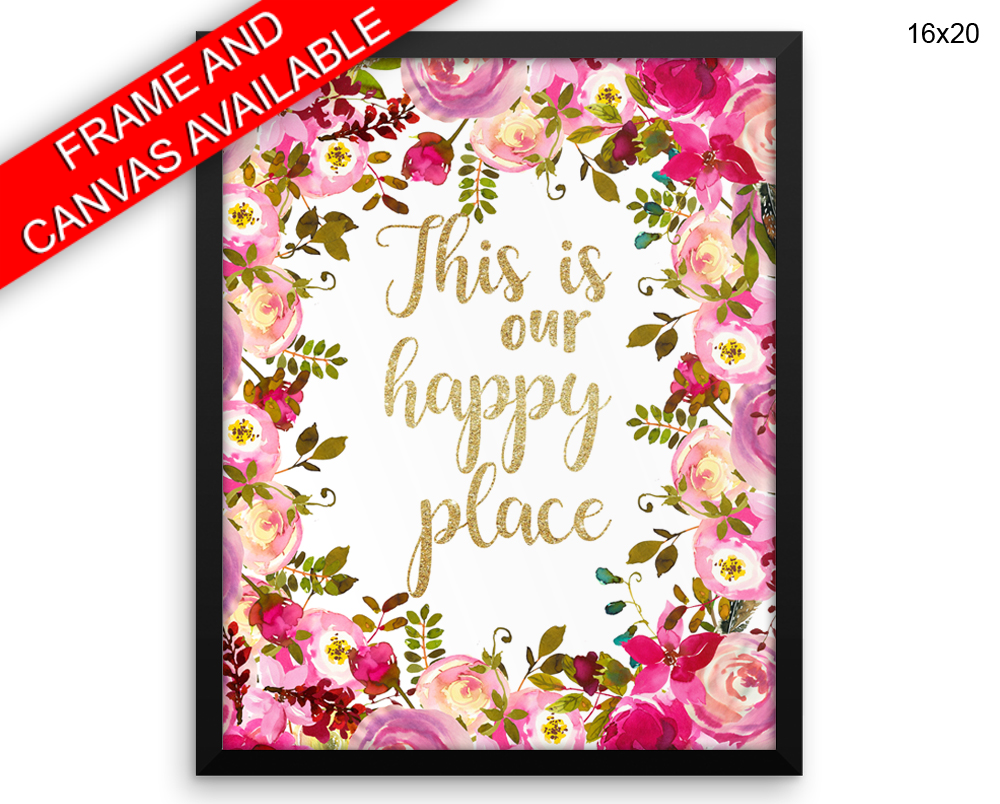 This Is Our Happy Place Print, Beautiful Wall Art with Frame and Canvas options available Decor