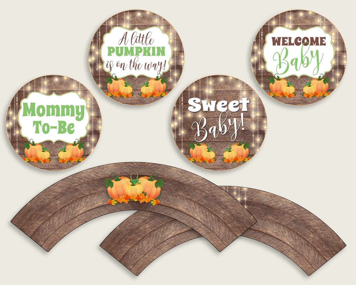 Cupcake Toppers And Wrappers Baby Shower Cupcake Toppers And Wrappers Autumn Baby Shower Cupcake Toppers And Wrappers Baby Shower 0QDR3 - Digital Product