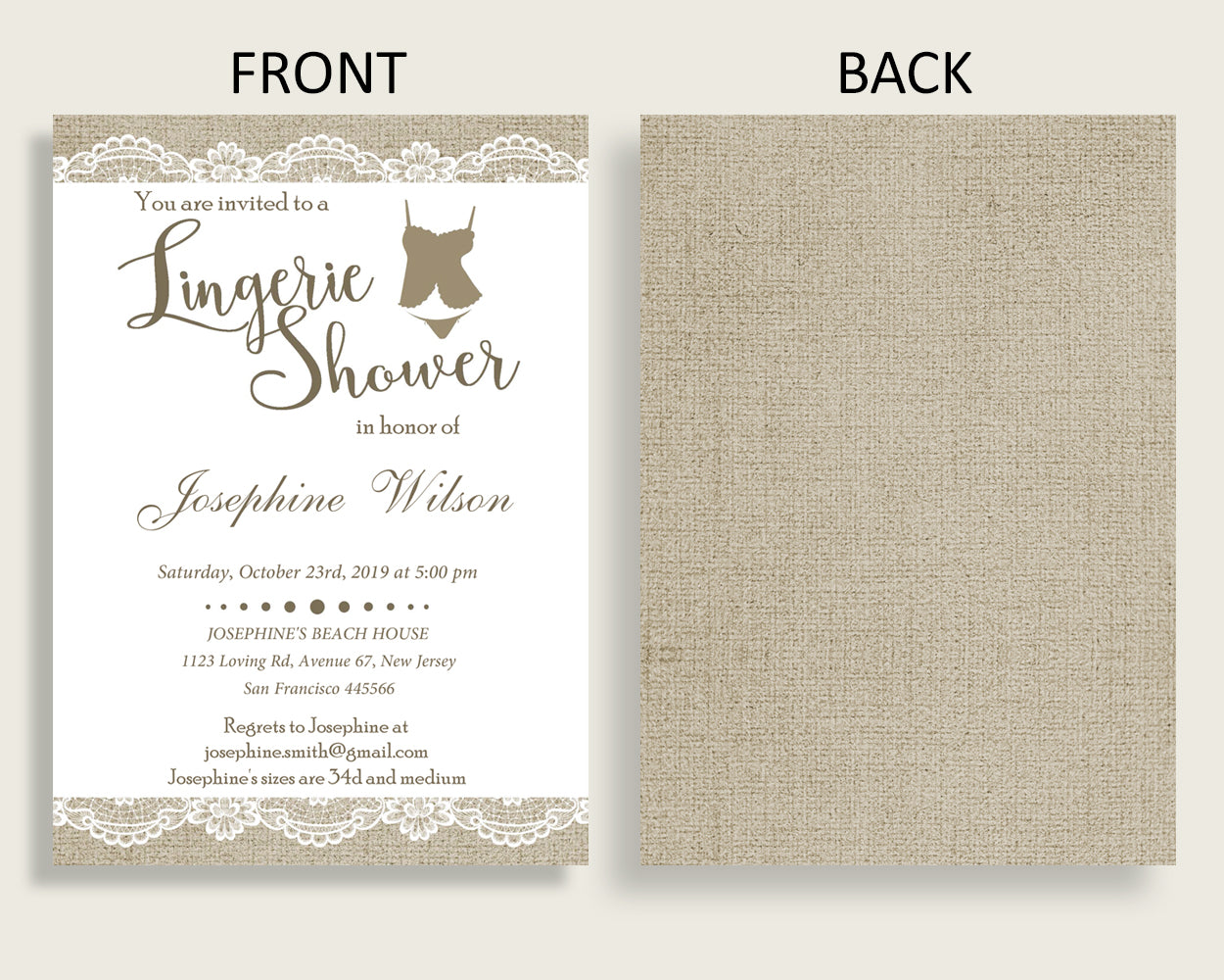 Lingerie Shower Invitation Bridal Shower Lingerie Shower Invitation Burlap And Lace Bridal Shower Lingerie Shower Invitation Bridal NR0BX