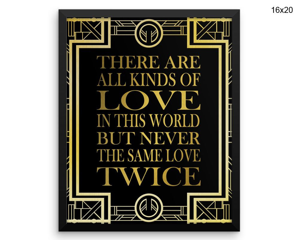 Love Gatsby Print, Beautiful Wall Art with Frame and Canvas options available Decor