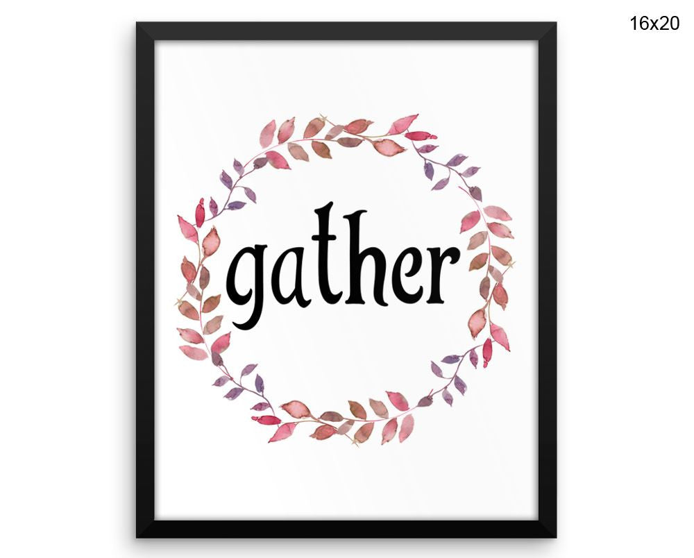 Gather Print, Beautiful Wall Art with Frame and Canvas options available Kitchen Decor