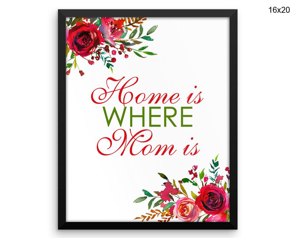 Home Is Where Mom Is Print, Beautiful Wall Art with Frame and Canvas options available Decor