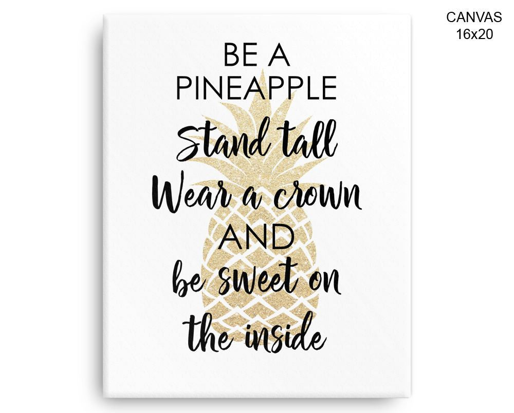 Pineapple Print, Beautiful Wall Art with Frame and Canvas options available Inspirational Decor