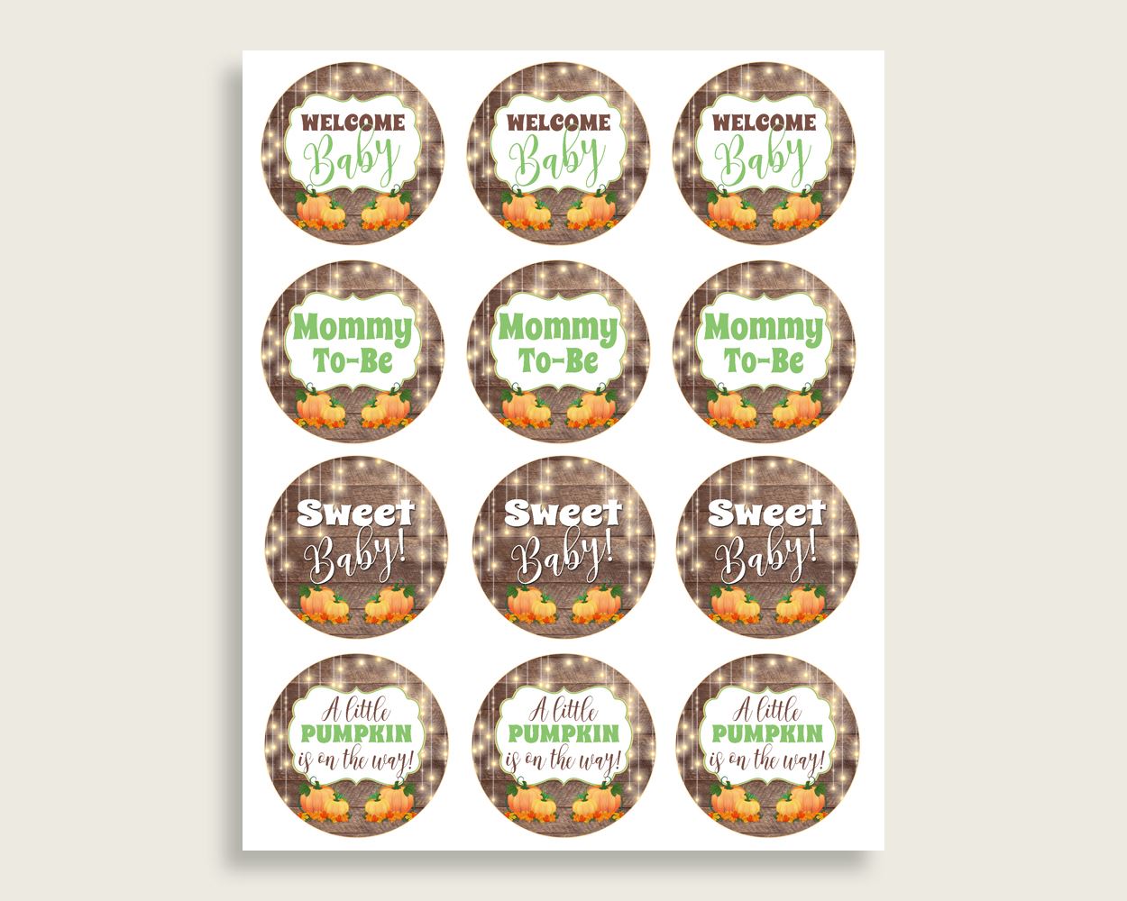 Cupcake Toppers And Wrappers Baby Shower Cupcake Toppers And Wrappers Autumn Baby Shower Cupcake Toppers And Wrappers Baby Shower 0QDR3 - Digital Product