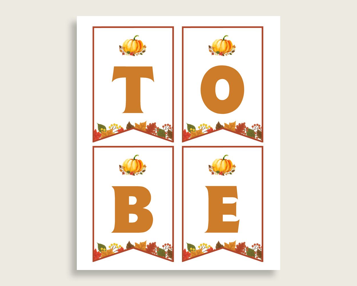 Chair Banner Baby Shower Chair Banner Fall Baby Shower Chair Banner Baby Shower Pumpkin Chair Banner Orange Brown party plan prints BPK3D - Digital Product