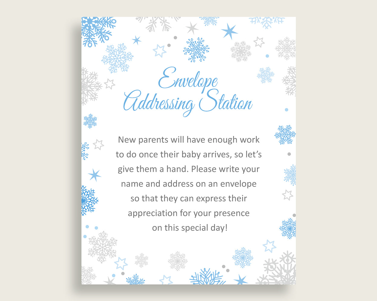 Envelope Addressing Baby Shower Envelope Addressing Snowflake Baby Shower Envelope Addressing Blue Gray Baby Shower Snowflake Envelope NL77H