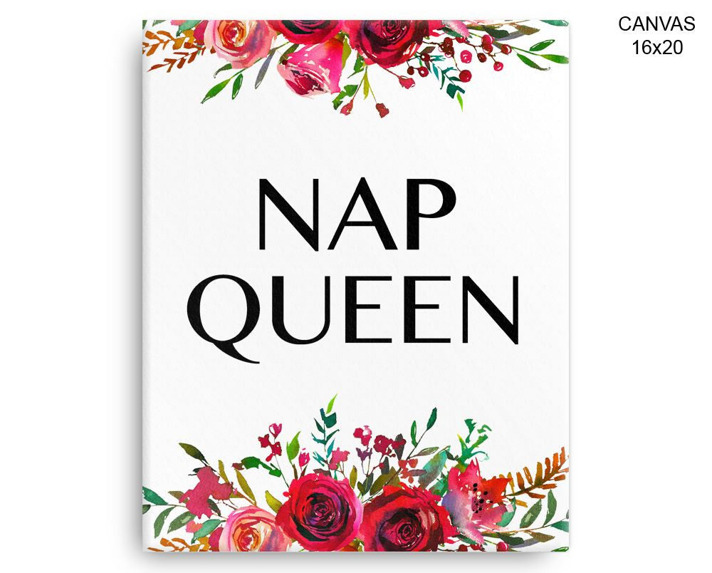 Nap Queen Print, Beautiful Wall Art with Frame and Canvas options available Bedroom Decor