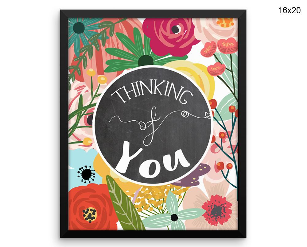 Thinking Of You Print, Beautiful Wall Art with Frame and Canvas options available Decor