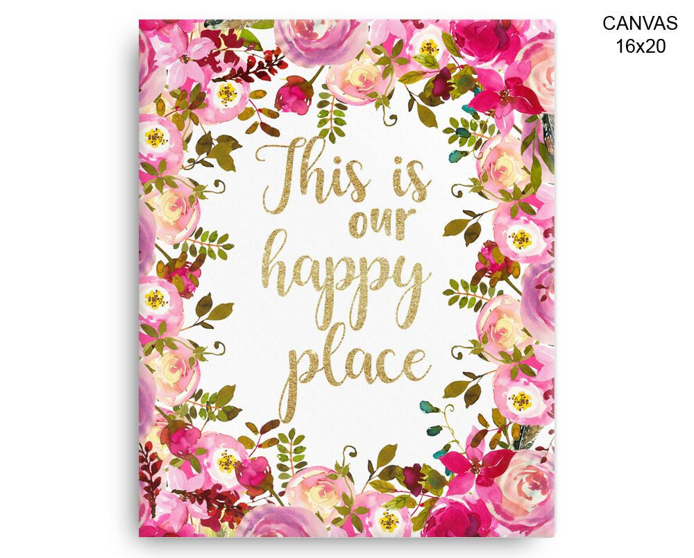 This Is Our Happy Place Print, Beautiful Wall Art with Frame and Canvas options available Decor