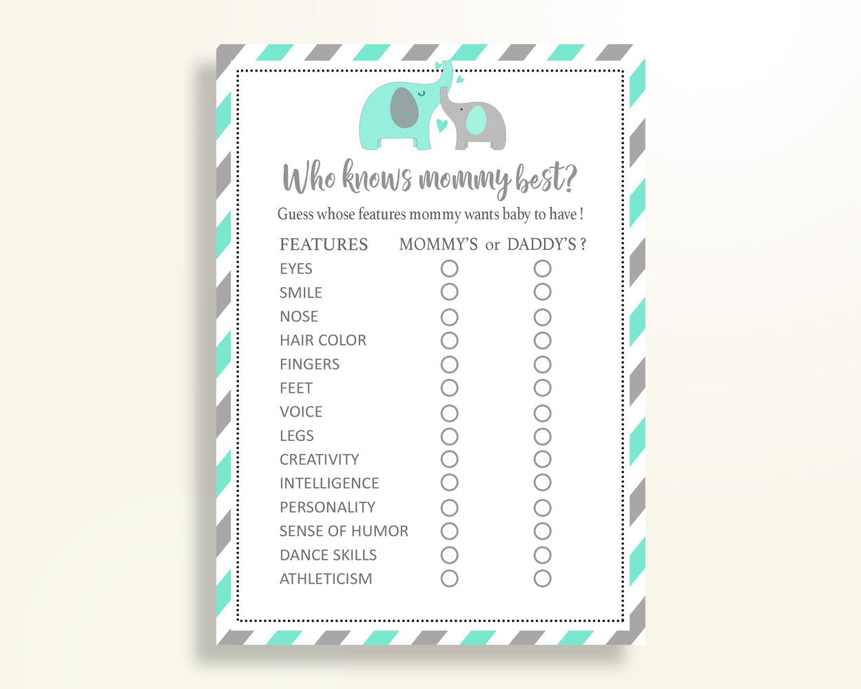 Who Knows Mommy Best Baby Shower Who Knows Mommy Best Turquoise Baby Shower Who Knows Mommy Best Baby Shower Elephant Who Knows Mommy 5DMNH - Digital Product
