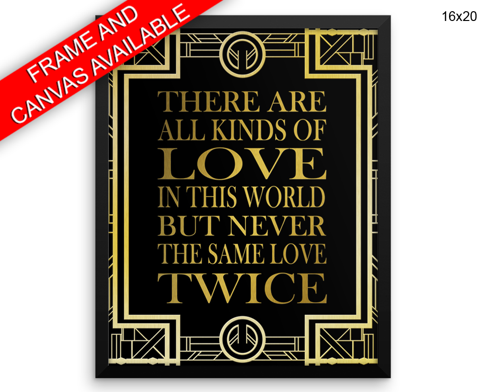 Love Gatsby Print, Beautiful Wall Art with Frame and Canvas options available Decor