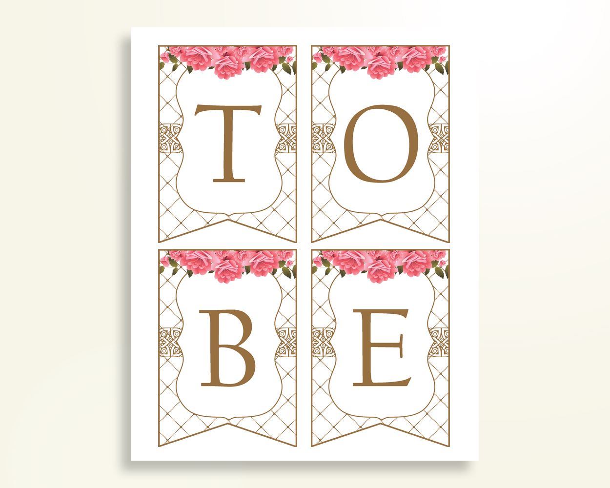 Chair Banner Baby Shower Chair Banner Roses Baby Shower Chair Banner Baby Shower Roses Chair Banner Pink White printables prints U3FPX - Digital Product