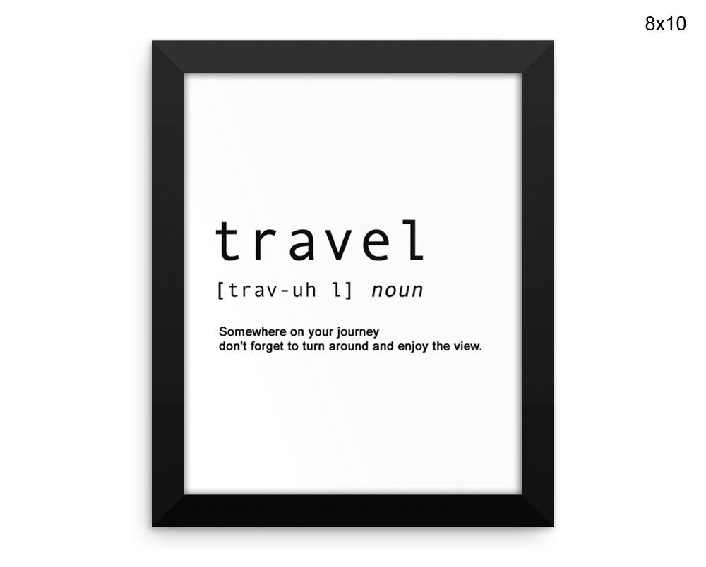 Travelling Print, Beautiful Wall Art with Frame and Canvas options available Travel Decor