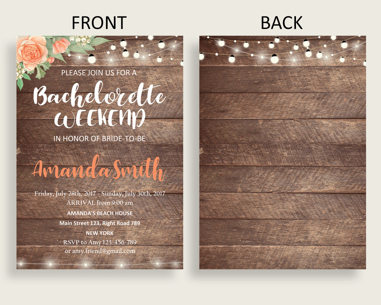 Bachelorette Weekend Invitation Bridal Shower Bachelorette Weekend Invitation Rustic Bridal Shower Bachelorette Weekend Invitation SC4GE