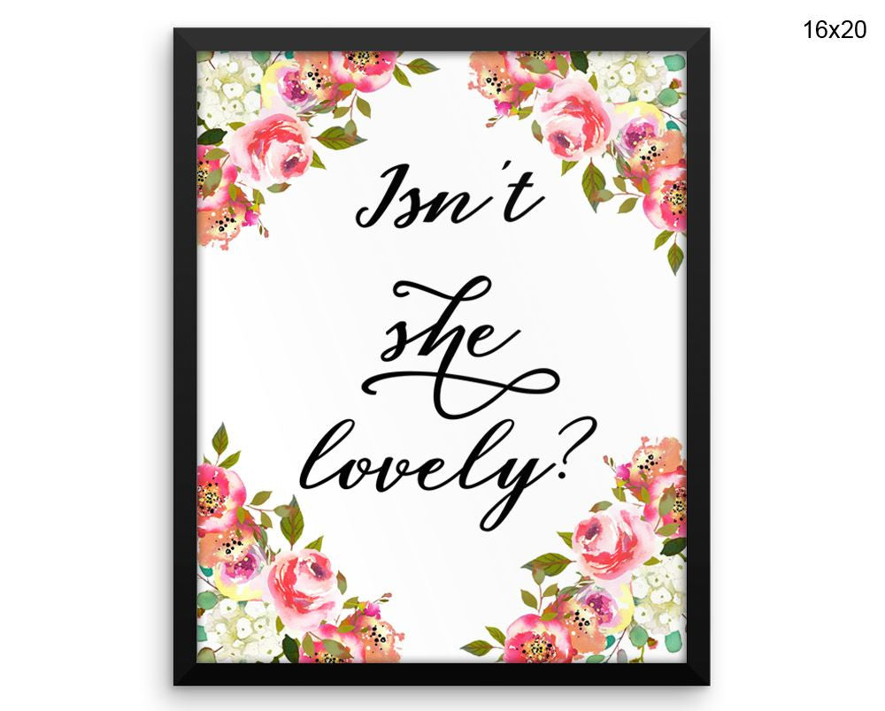 Isnt She Lovely Print, Beautiful Wall Art with Frame and Canvas options available Nursery Decor