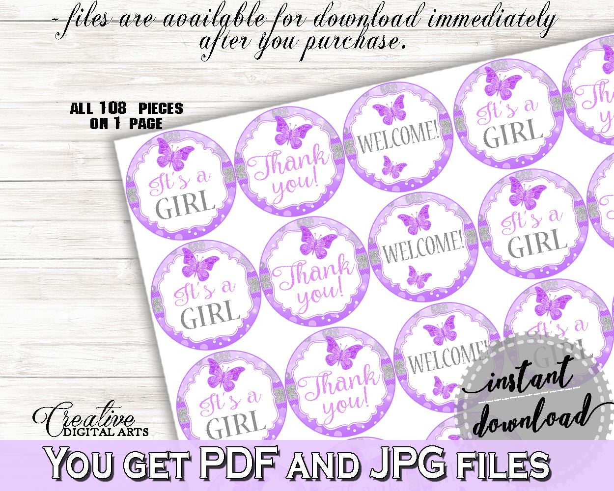 Hershey Kisses Baby Shower Hershey Kisses Butterfly Baby Shower Hershey Kisses Baby Shower Butterfly Hershey Kisses Purple Pink 7AANK - Digital Product