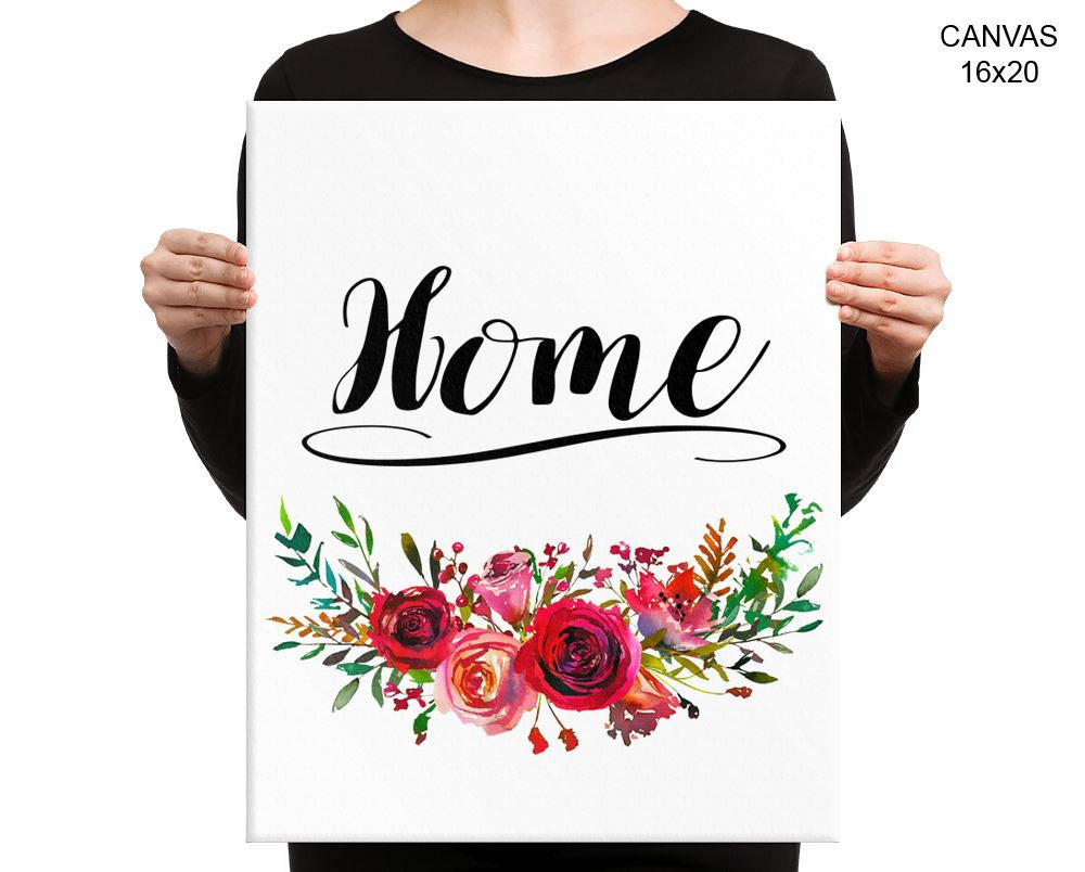 Home Sign Print, Beautiful Wall Art with Frame and Canvas options available Home Decor