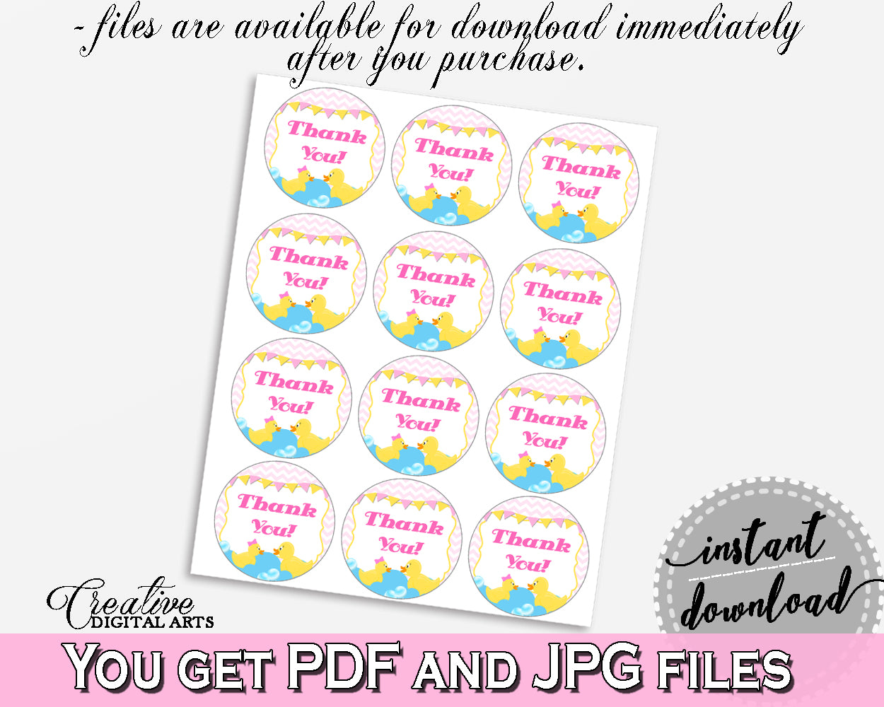 Favor Tags Baby Shower Favor Tags Rubber Duck Baby Shower Favor Tags Baby Shower Rubber Duck Favor Tags Purple Pink party décor rd001