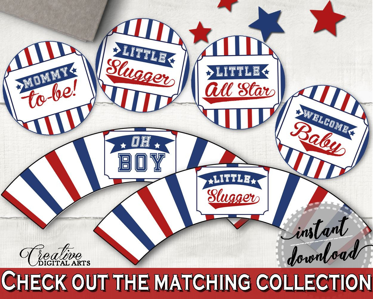 Cupcake Toppers And Wrappers Baby Shower Cupcake Toppers And Wrappers Baseball Baby Shower Cupcake Toppers And Wrappers Baby Shower YKN4H - Digital Product