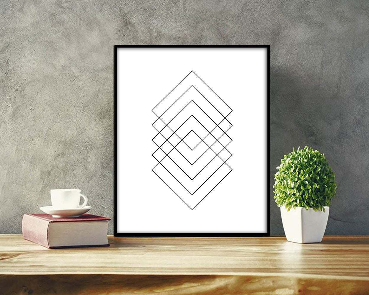Wall Decor Square Printable Geometry Prints Square Sign Geometry Printable Art Square gallery wall prints printable geometry modern print - Digital Download