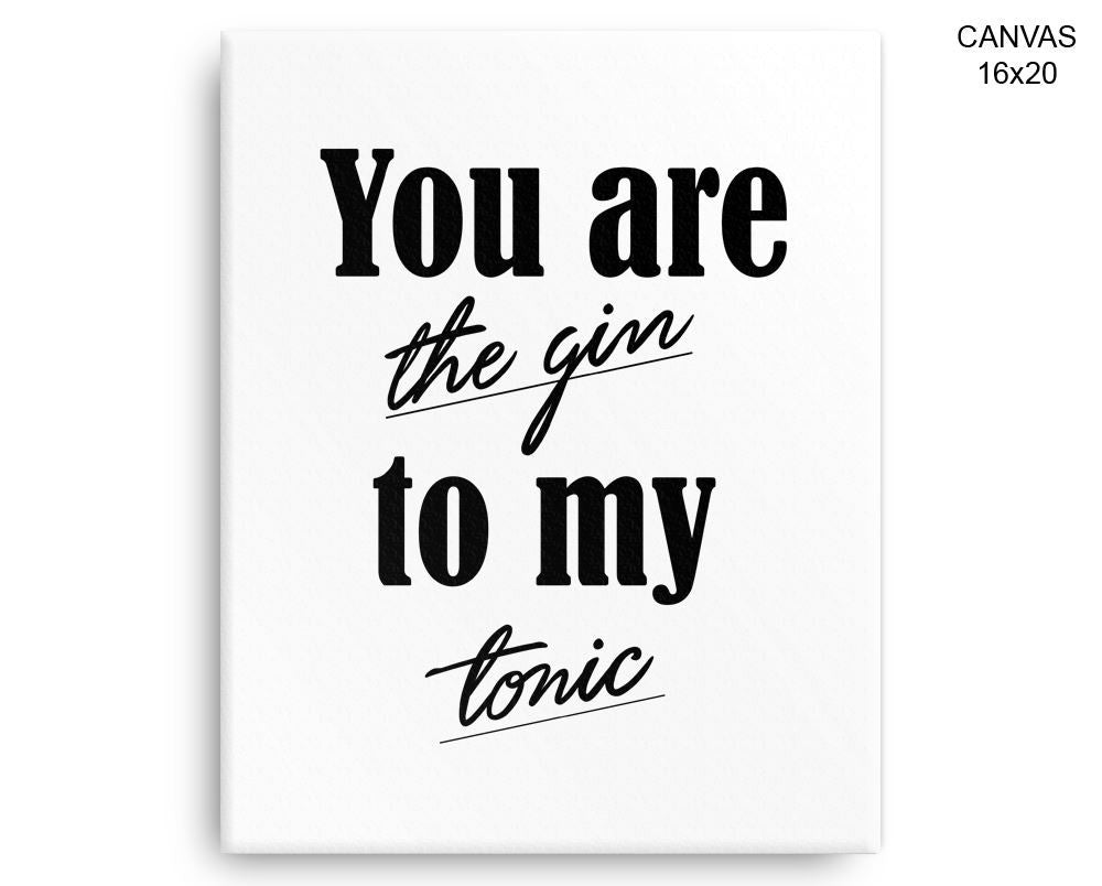 Gin Tonic Print, Beautiful Wall Art with Frame and Canvas options available Decor