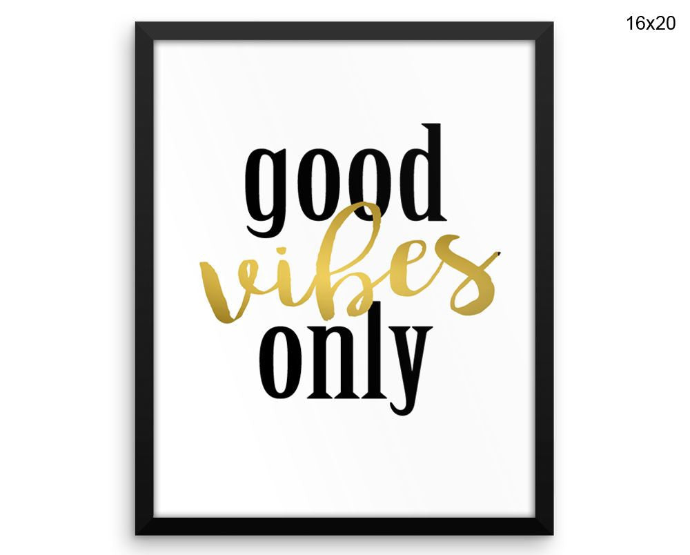 Good Vibes Print, Beautiful Wall Art with Frame and Canvas options available Modern Decor