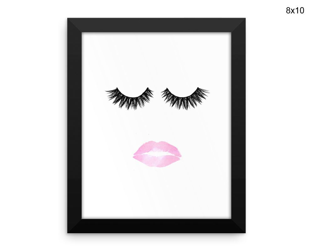 Lips Lashes Print, Beautiful Wall Art with Frame and Canvas options available Fashion Decor