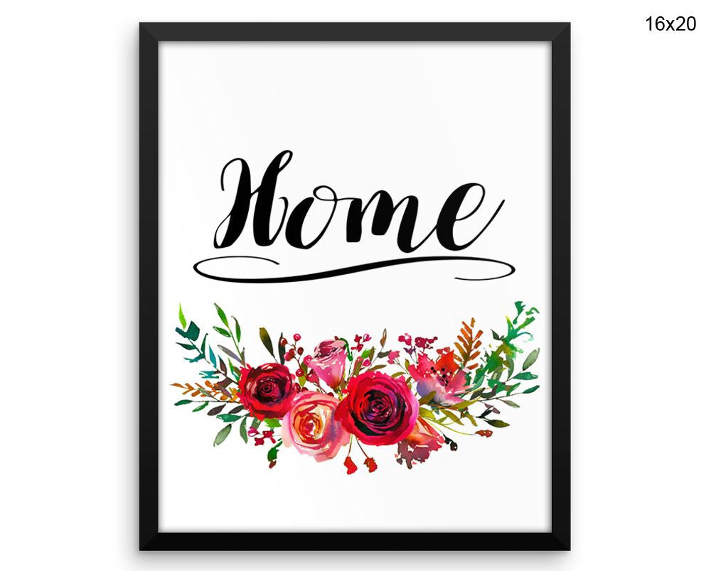 Home Sign Print, Beautiful Wall Art with Frame and Canvas options available Home Decor