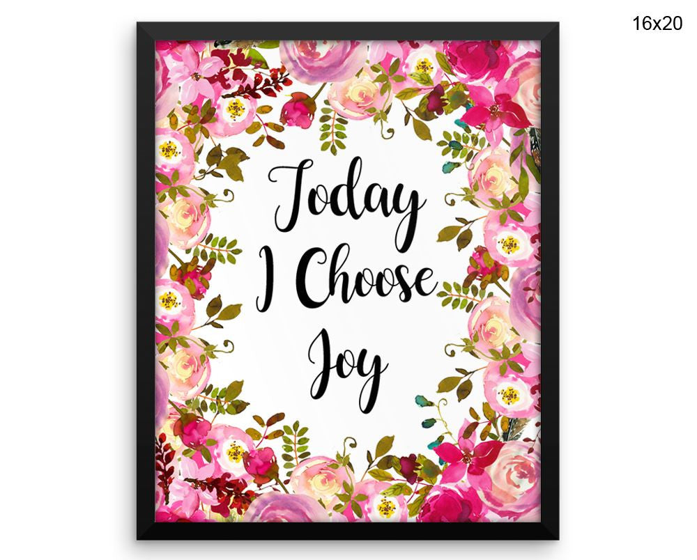 Today I Choose Joy Print, Beautiful Wall Art with Frame and Canvas options available Decor