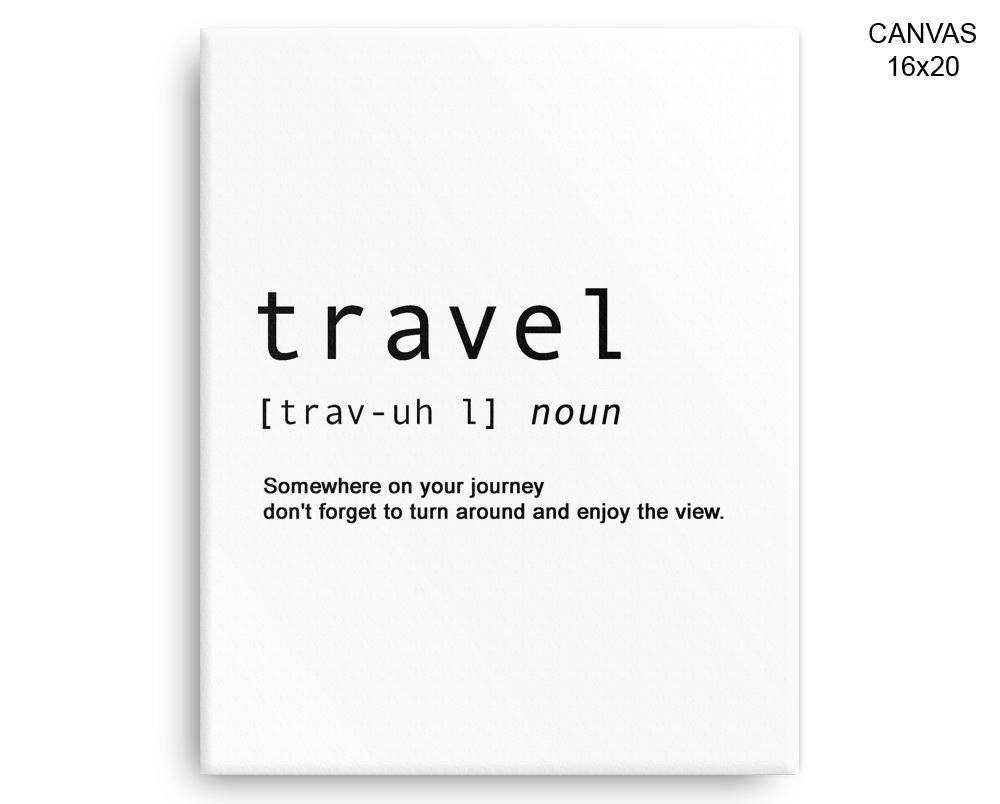 Travelling Print, Beautiful Wall Art with Frame and Canvas options available Travel Decor