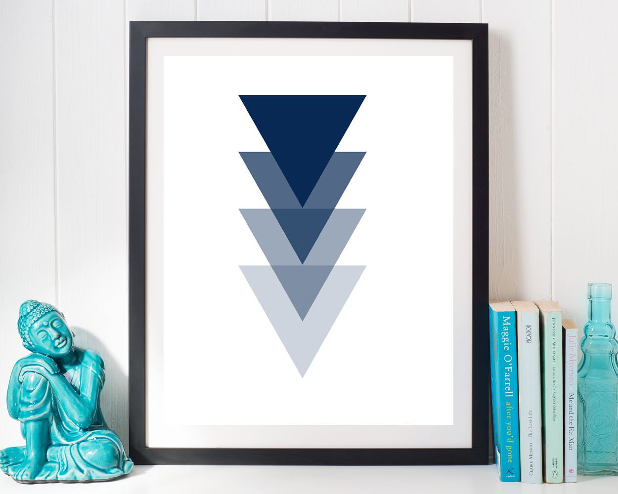 Wall Art Triangle Digital Print Triangle Poster Art Triangle Wall Art Print Triangle Wall Decor Triangle blue geometric geometric print - Digital Download
