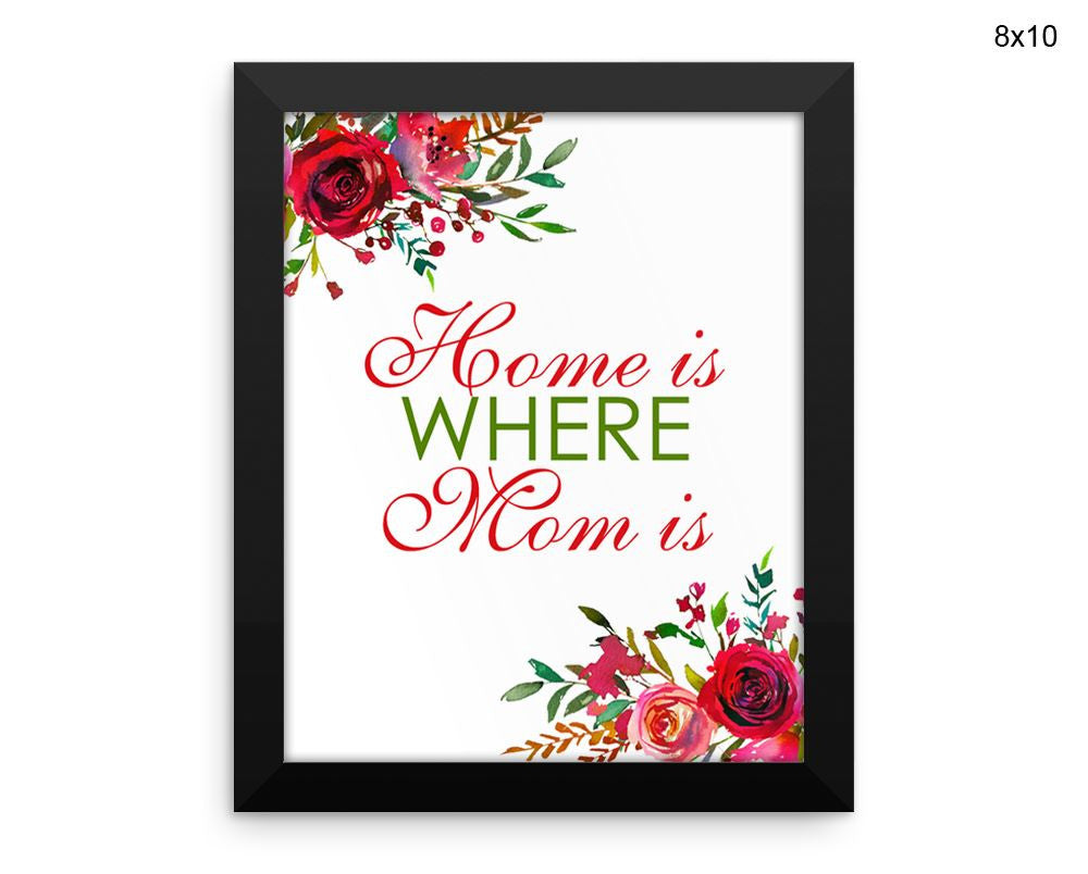 Home Is Where Mom Is Print, Beautiful Wall Art with Frame and Canvas options available Decor
