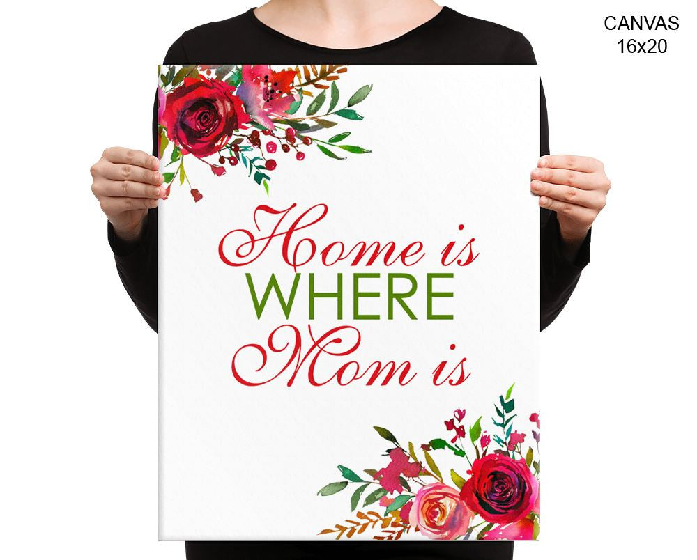 Home Is Where Mom Is Print, Beautiful Wall Art with Frame and Canvas options available Decor