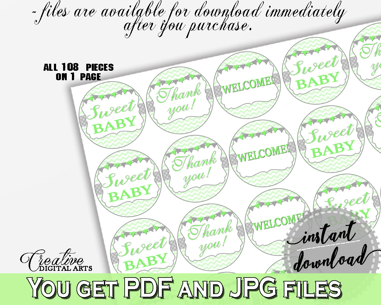 Hershey Kisses Baby Shower Hershey Kisses Chevron Baby Shower Hershey Kisses Baby Shower Chevron Hershey Kisses Green printables party cgr01