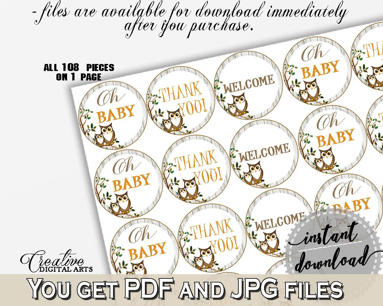 Hershey Kisses Baby Shower Hershey Kisses Owl Baby Shower Hershey Kisses Baby Shower Owl Hershey Kisses Gray Brown party stuff 9PUAC - Digital Product