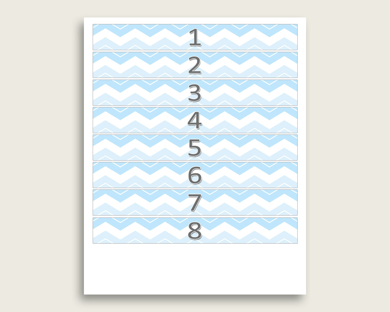 Blue White Chevron Guess The Baby Food Game Printable, Boy Baby Shower Food Guessing Game Activity, Instant Download, Light Blue cbl01