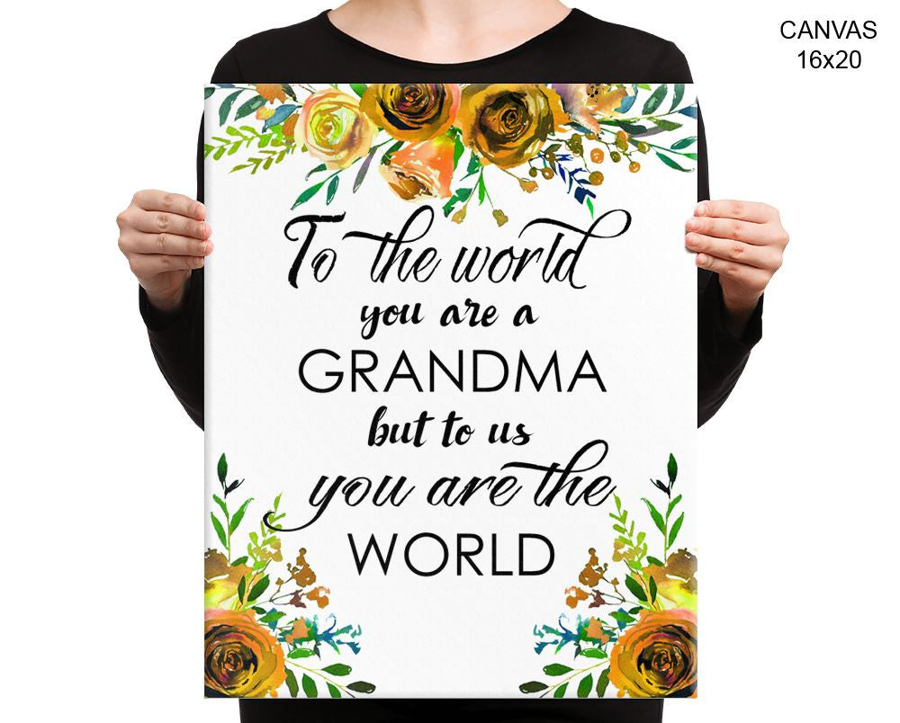 Grandma Gift Print, Beautiful Wall Art with Frame and Canvas options available Home Decor