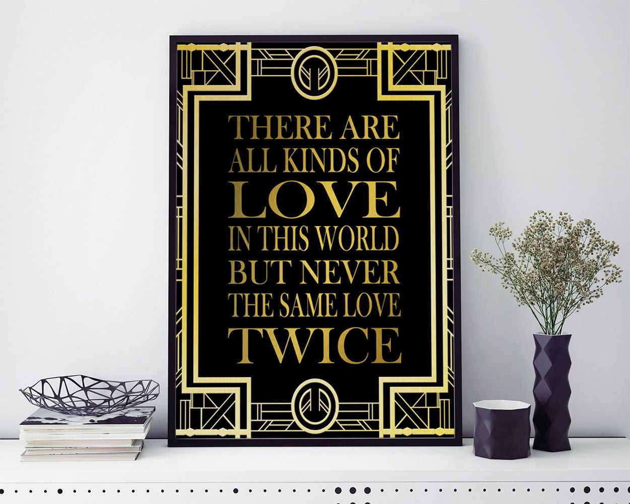 Wall Art Gatsby Digital Print Love Poster Art Gatsby Wall Art Print Love Wall Decor Gatsby modern art gatsby quote gold art deco love quote - Digital Download