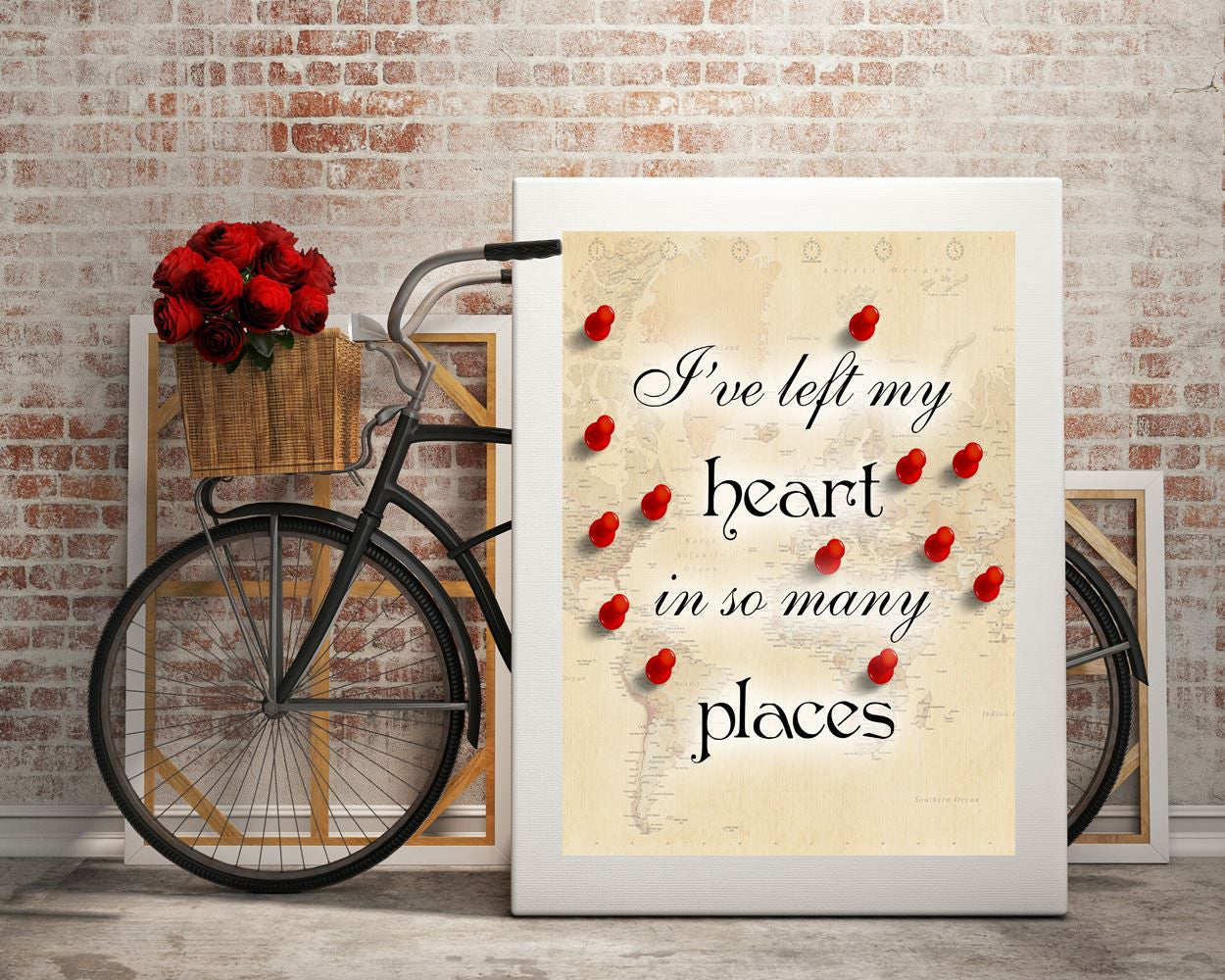 Wall Art Travelling Digital Print Traveller Poster Art Travelling Wall Art Print Traveller Wall Decor Travelling map travel travel heart - Digital Download