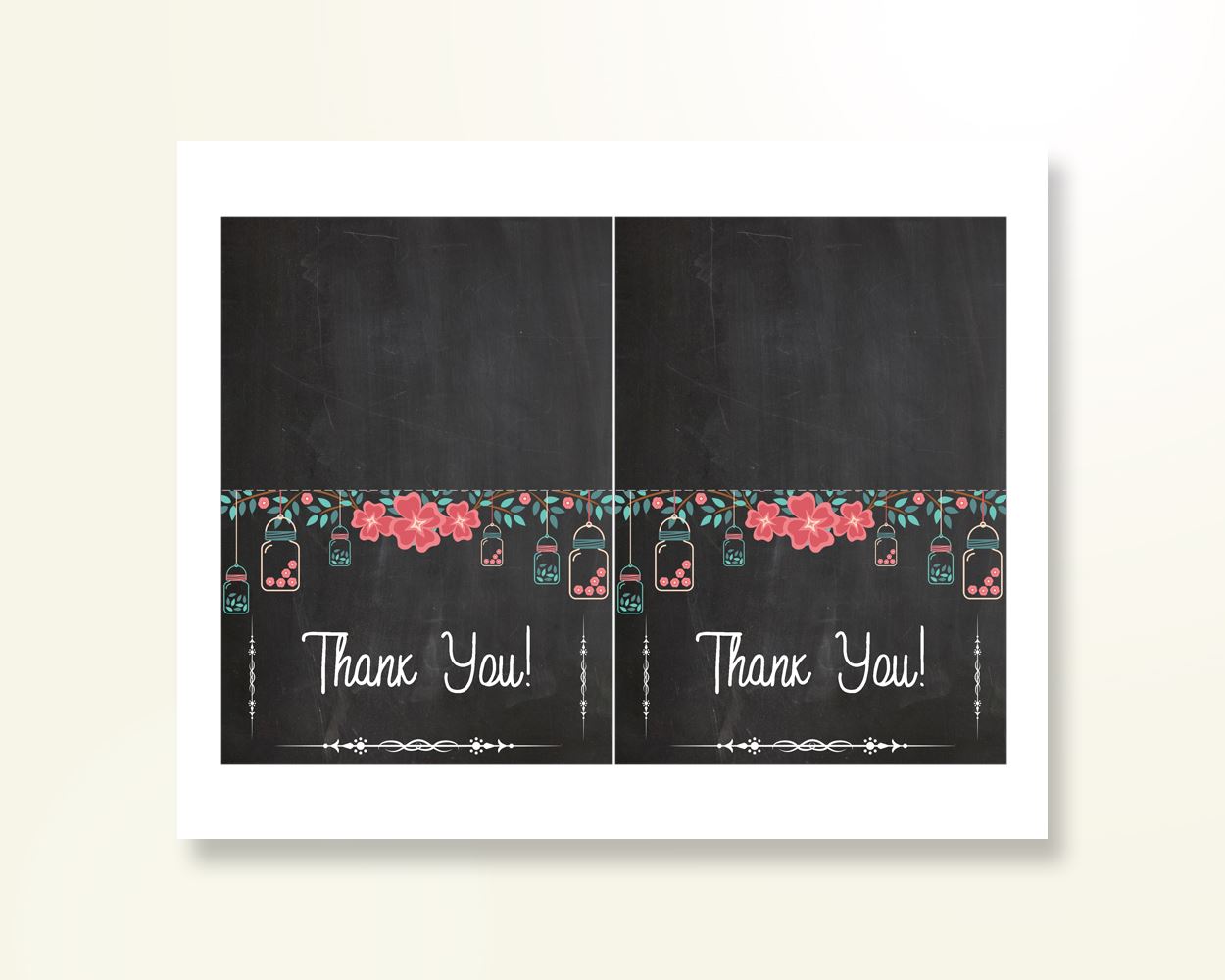 Thank You Card Baby Shower Thank You Card Chalkboard Baby Shower Thank You Card Baby Shower Chalkboard Thank You Card Black Pink party NIHJ1 - Digital Product