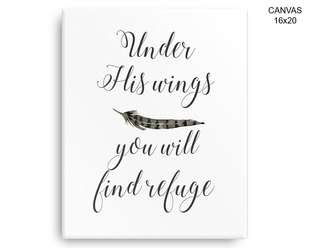 Refuge Wings Print, Beautiful Wall Art with Frame and Canvas options available Christian Decor