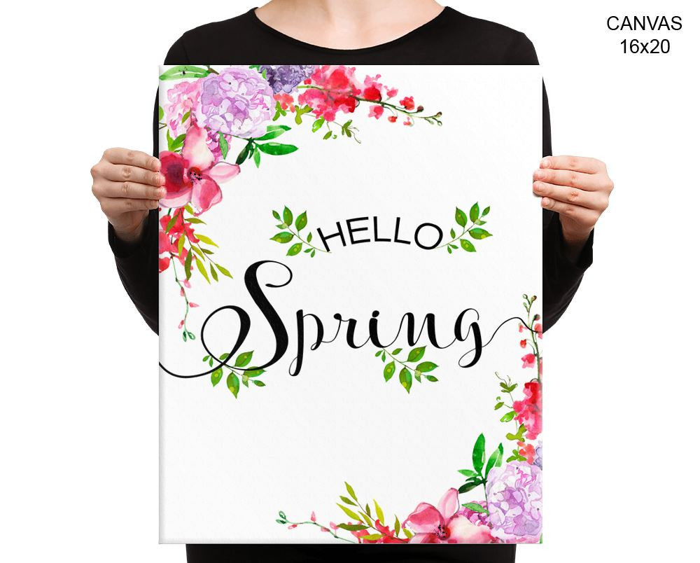 Hello Spring Print, Beautiful Wall Art with Frame and Canvas options available Spring Decor