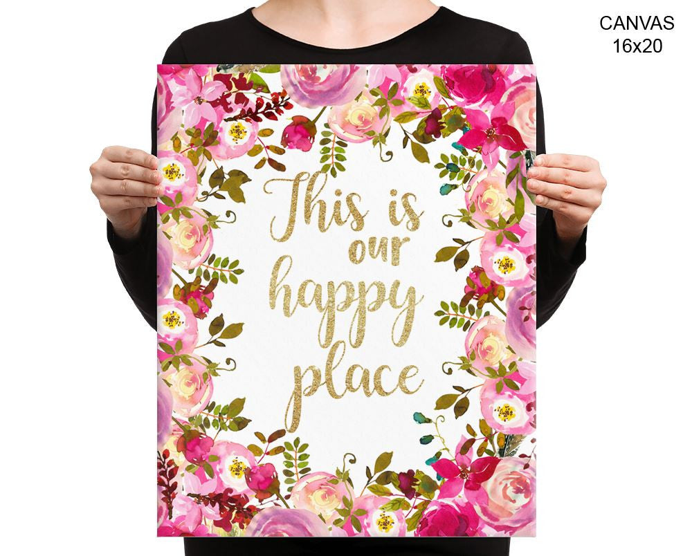 This Is Our Happy Place Print, Beautiful Wall Art with Frame and Canvas options available Decor