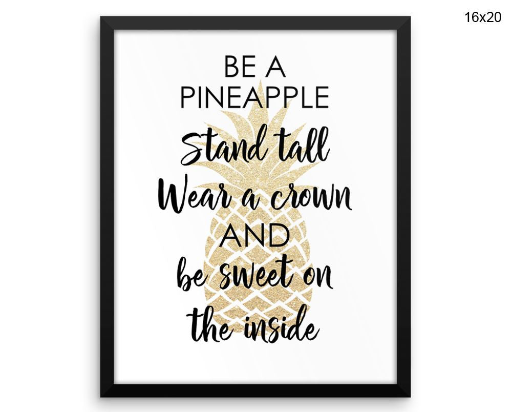 Pineapple Print, Beautiful Wall Art with Frame and Canvas options available Inspirational Decor