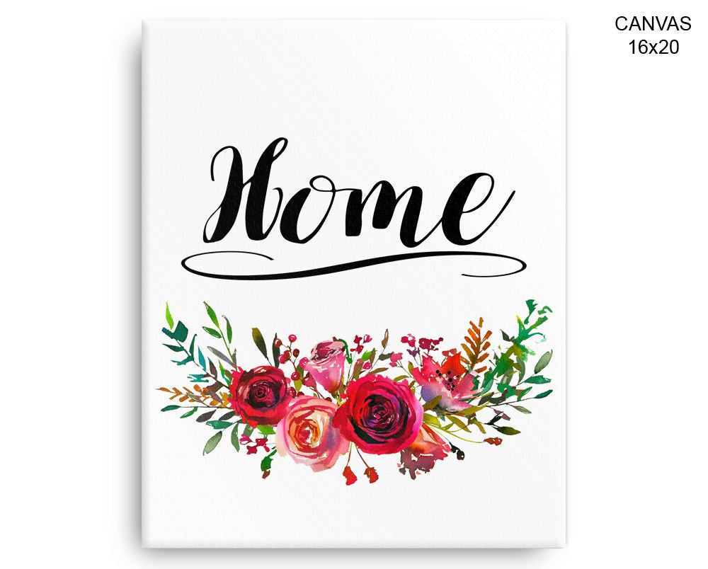 Home Sign Print, Beautiful Wall Art with Frame and Canvas options available Home Decor