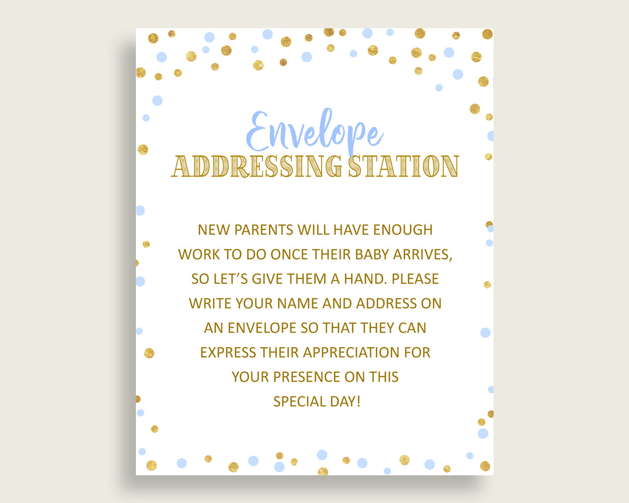 Envelope Addressing Baby Shower Envelope Addressing Confetti Baby Shower Envelope Addressing Blue Gold Baby Shower Confetti Envelope cb001