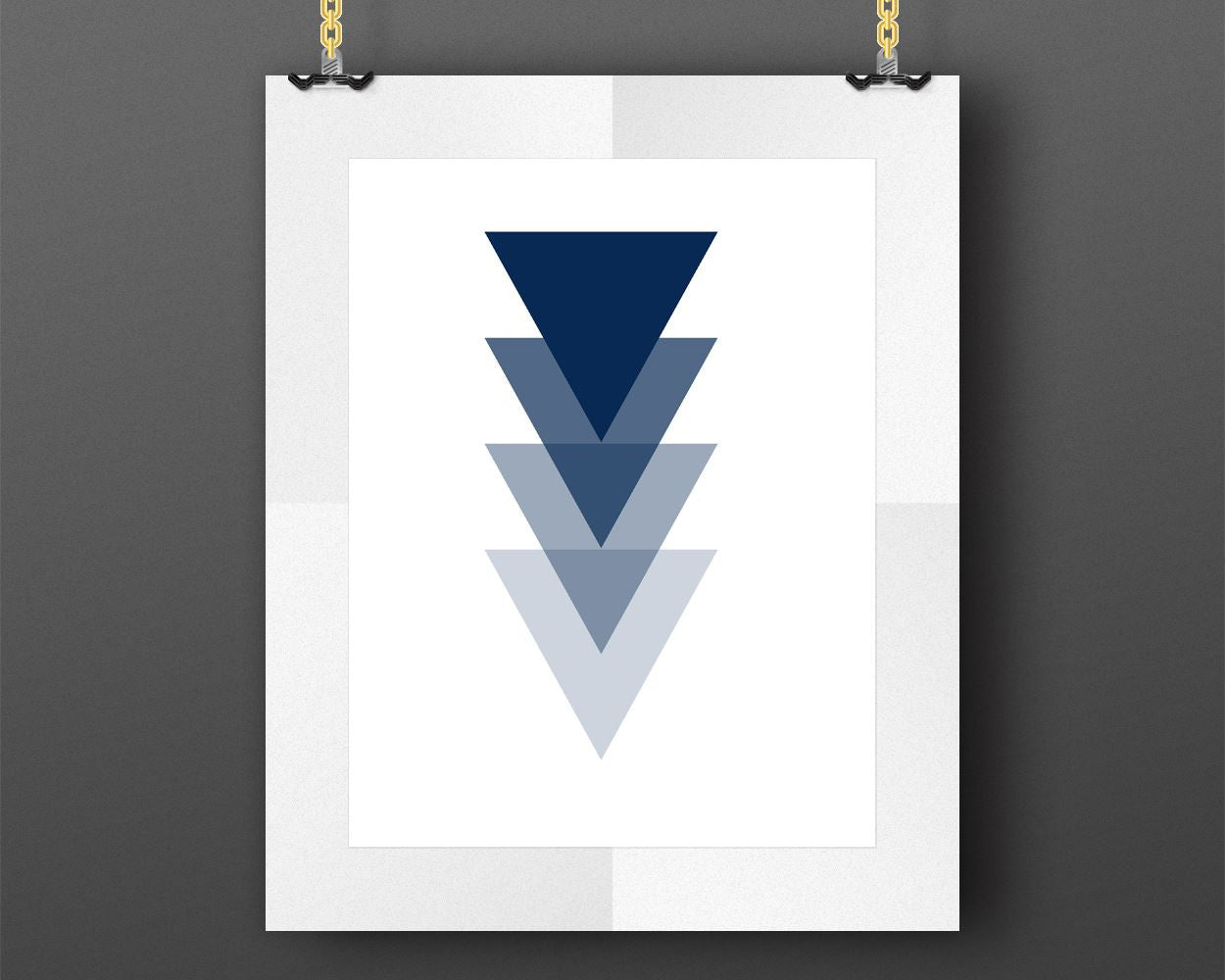 Wall Art Triangle Digital Print Triangle Poster Art Triangle Wall Art Print Triangle Wall Decor Triangle blue geometric geometric print - Digital Download
