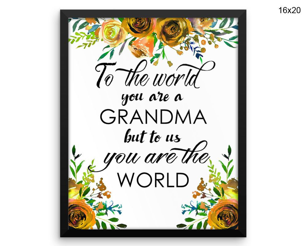 Grandma Gift Print, Beautiful Wall Art with Frame and Canvas options available Home Decor